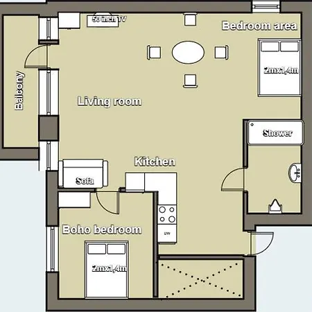 Sunny & Modern 2 Beds Spacious Air-conditioned Apartment